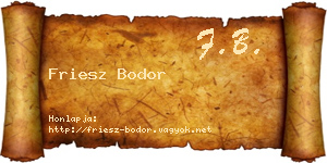 Friesz Bodor névjegykártya